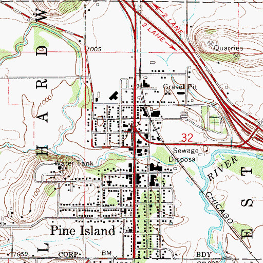 Topographic Map of United Methodist Church, MN