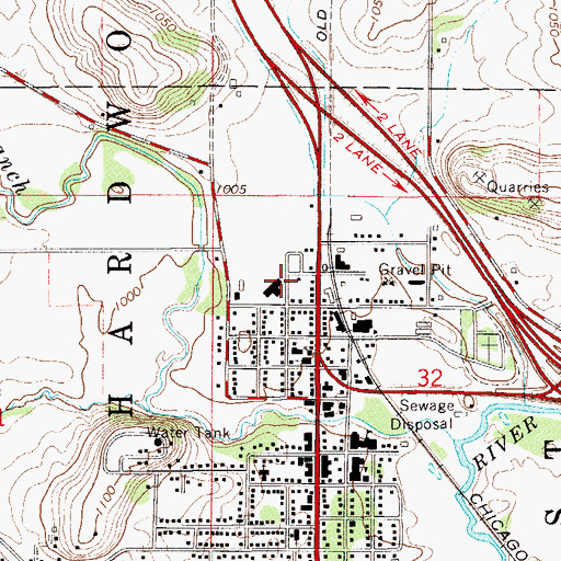 Topographic Map of Pine Haven Care Center, MN