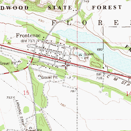 Topographic Map of Frontenac Station, MN
