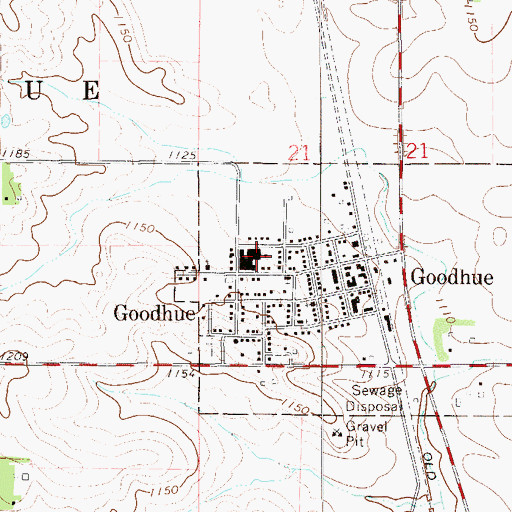 Topographic Map of Goodhue Public Schools, MN