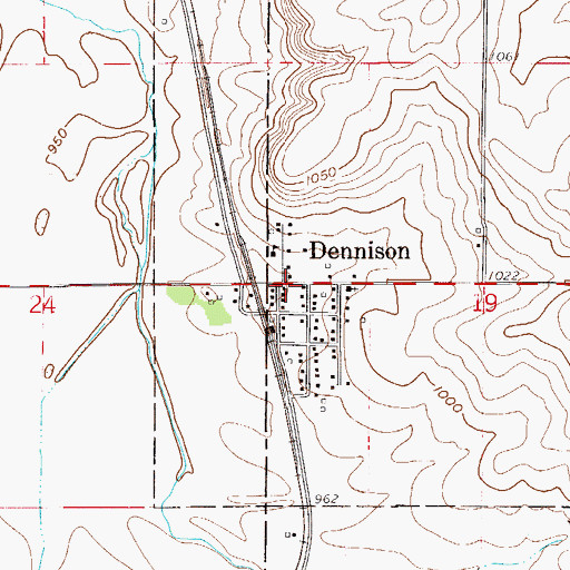 Topographic Map of Dennison City Hall, MN