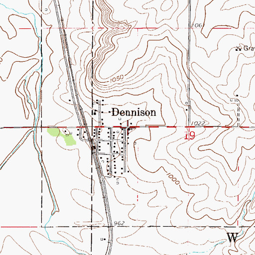 Topographic Map of Dennison Lutheran Church, MN