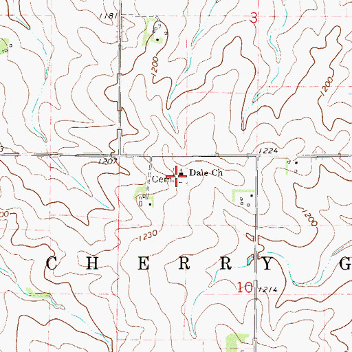 Topographic Map of Dale Cemetery, MN