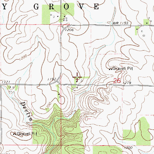 Topographic Map of Kelsey Family Cemetery, MN
