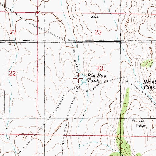 Topographic Map of Big Boy Tank, AZ