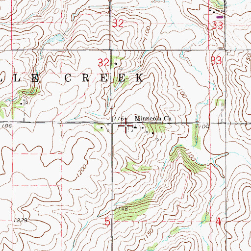 Topographic Map of Minneola Lutheran Cemetery, MN