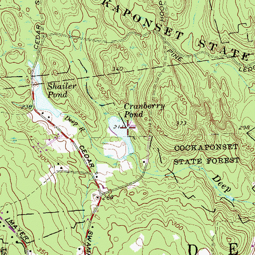 Topographic Map of Cranberry Pond, CT