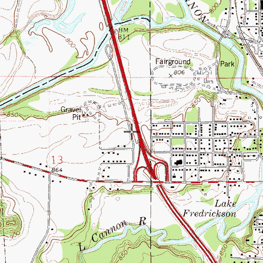 Topographic Map of Saint Paul's Evangelical Church, MN