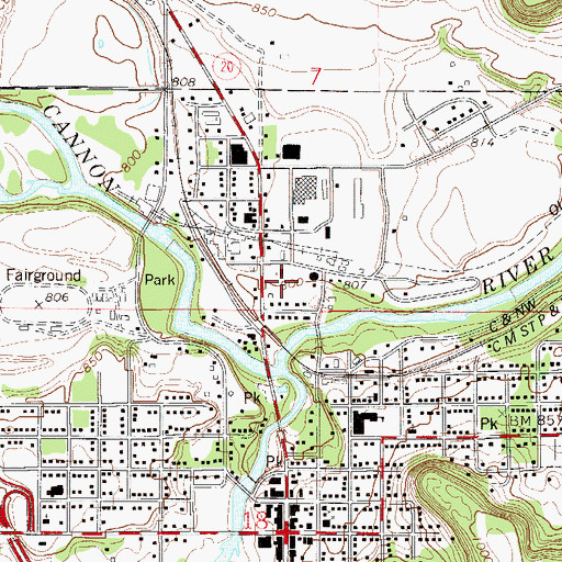Topographic Map of Church of Christ, MN