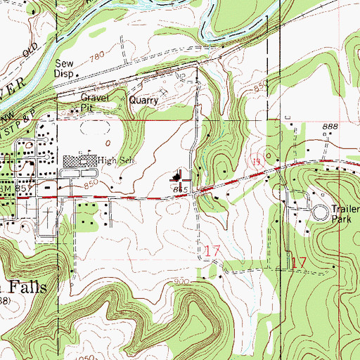 Topographic Map of Saint Ansgar's Lutheran Church, MN