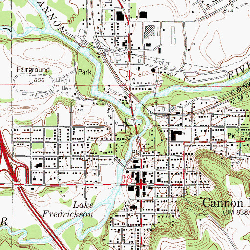 Topographic Map of Riverside Park, MN