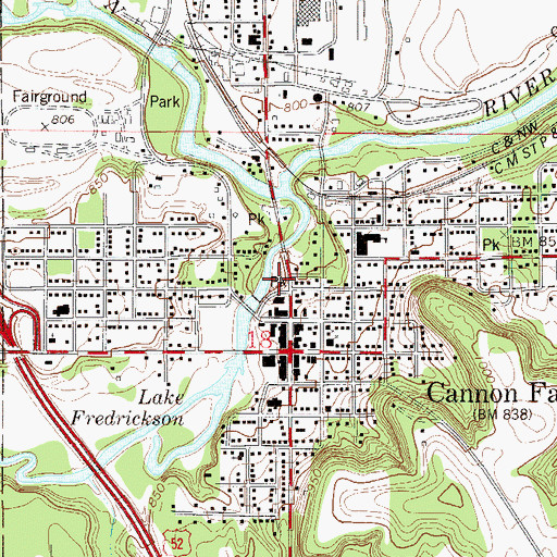 Topographic Map of Minnieska Park, MN