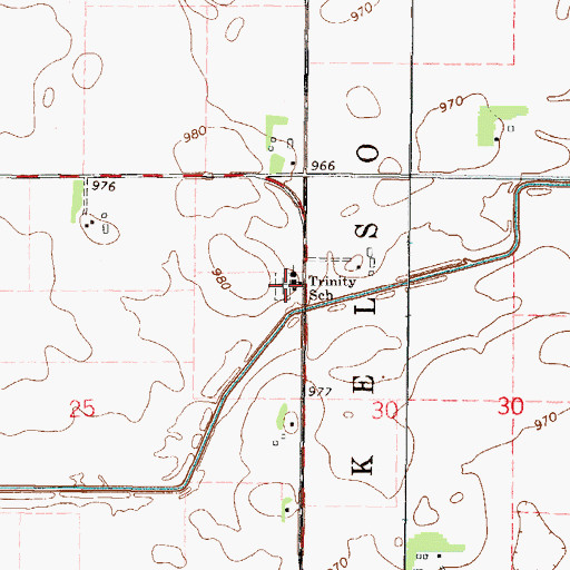 Topographic Map of Trinity Lutheran Cemetery, MN