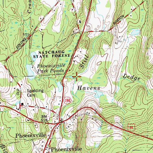 Topographic Map of Crams Brook, CT