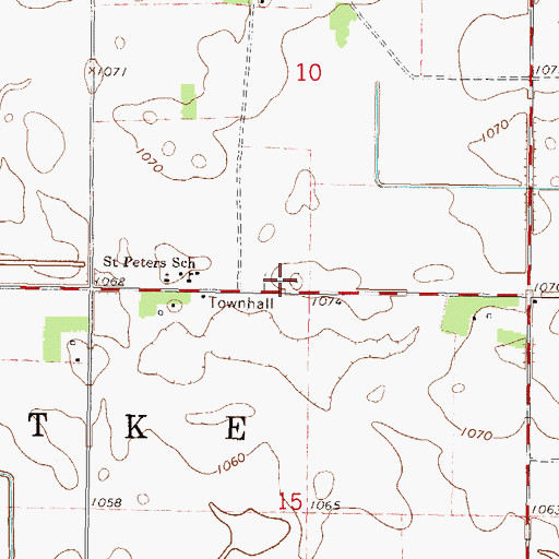 Topographic Map of Saint Peter's Evangelical Cemetery, MN