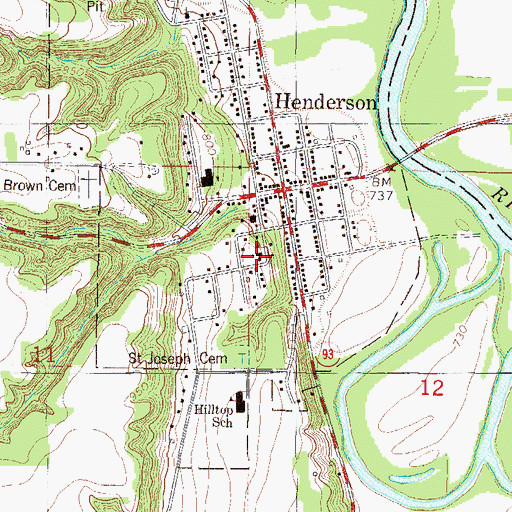 Topographic Map of Saint Joseph Parish, MN
