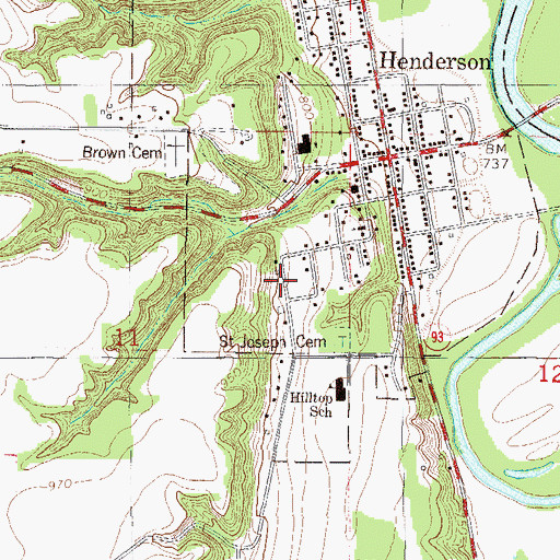 Topographic Map of Henderson Jehovahs Witnesses, MN