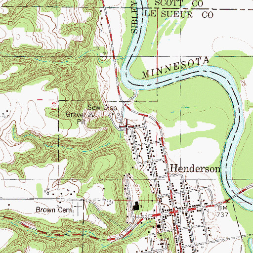 Topographic Map of Centennial Lutheran Church, MN