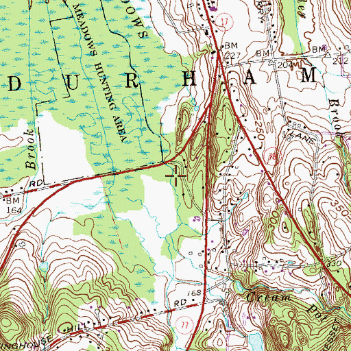 Topographic Map of Cream Pot Brook, CT