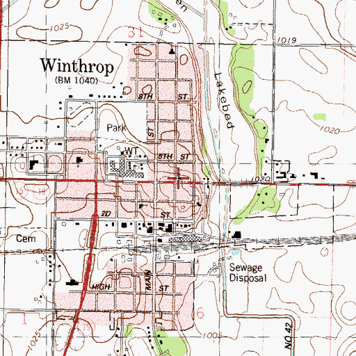Topographic Map of Faith United Church, MN
