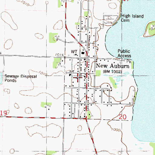 Topographic Map of Immanuel Lutheran Church, MN