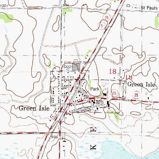 Topographic Map of Green Isle, MN