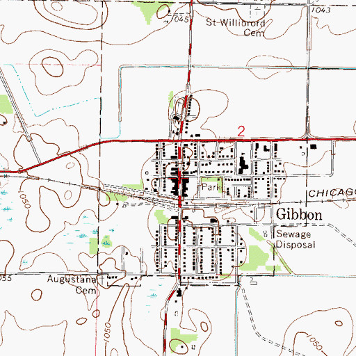 Topographic Map of Gibbon Post Office, MN