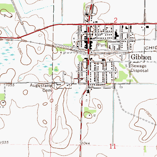 Topographic Map of Augustana Lutheran Church, MN