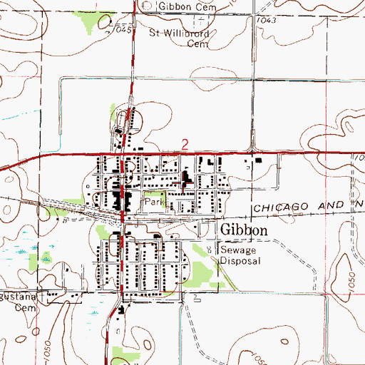Topographic Map of Gaylord-Fairfax Winthrop School, MN