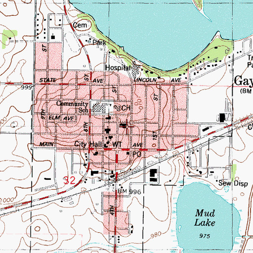 Topographic Map of Saint Michael's Catholic Church, MN