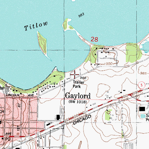 Topographic Map of Gaylord Mobile Home Park, MN