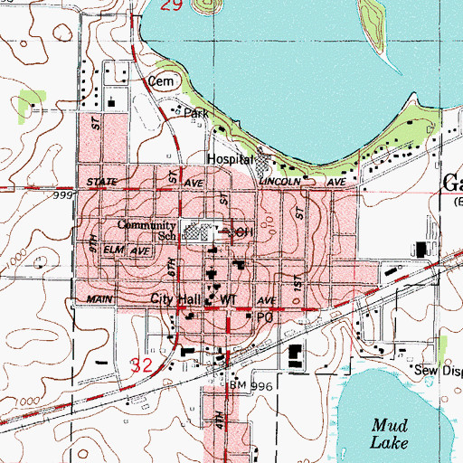 Topographic Map of Sibley County Courthouse, MN