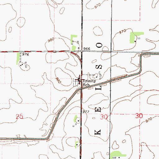 Topographic Map of Trinity Lutheran Church, MN