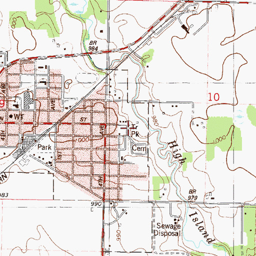 Topographic Map of Arlington Mobile Home Park, MN