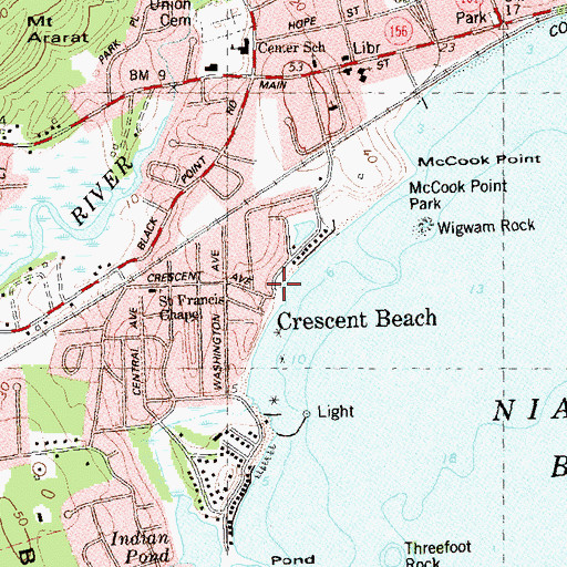 Topographic Map of Crescent Beach, CT