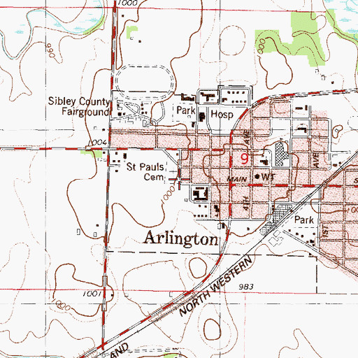 Topographic Map of Seventh Day Adventist Church, MN