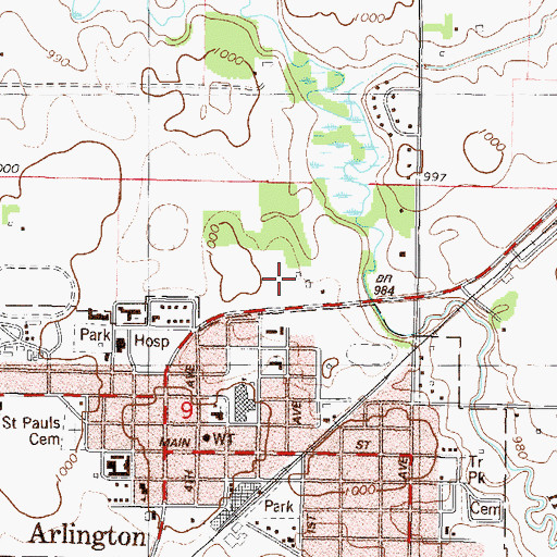Topographic Map of Maranatha Bible Fellowship, MN
