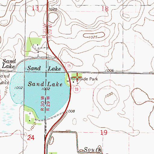 Topographic Map of Sand Lake Wayside Park, MN