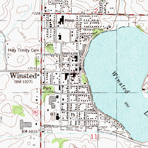 Topographic Map of Winfield Public Library, MN