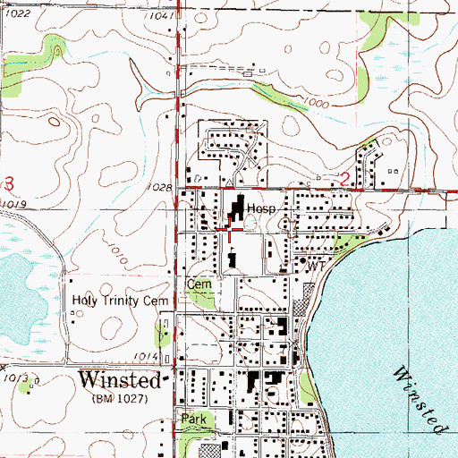 Topographic Map of Winsted Medical Clinic, MN