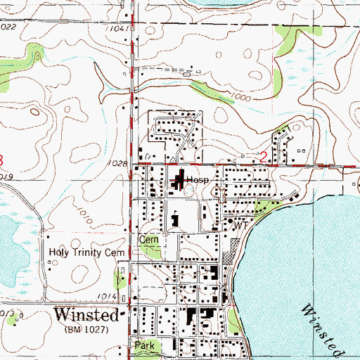 Topographic Map of Saint Marys Care Center, MN