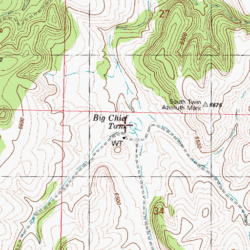 Topographic Map of Big Chief Tank, AZ