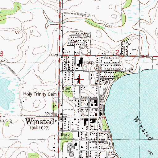 Topographic Map of Winsted Elementary School, MN