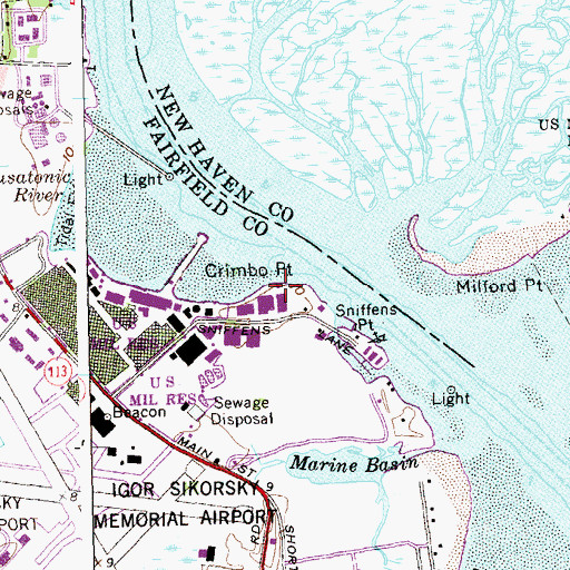 Topographic Map of Crimbo Point, CT