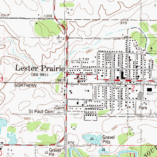 Topographic Map of Bethel Lutheran Church, MN