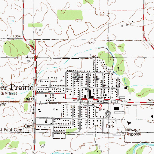 Topographic Map of Lester Prairie Public School, MN