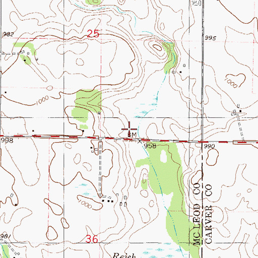 Topographic Map of Shadowbrooke Golf Course, MN