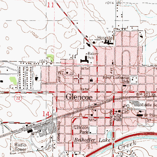 Topographic Map of Good Shepherd Lutheran Church, MN