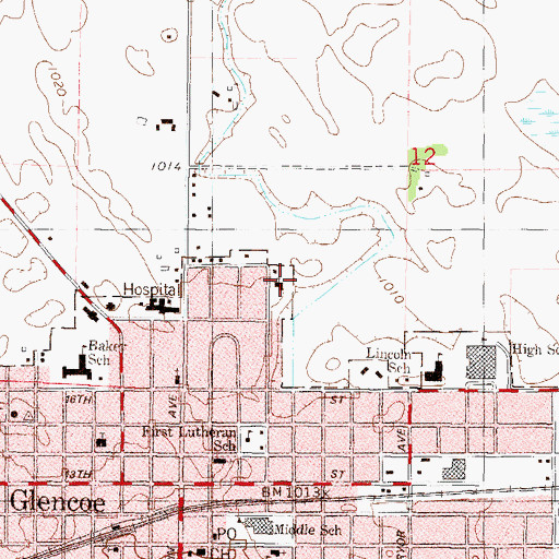 Topographic Map of Christ Lutheran Church, MN