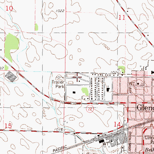 Topographic Map of Glen Knoll Mobile Home Park, MN